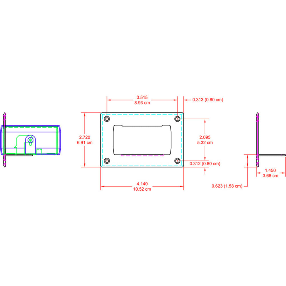 RDL EZ-SMB1 Surface Mount Bezel for 1/6 Rack Width EZ Products