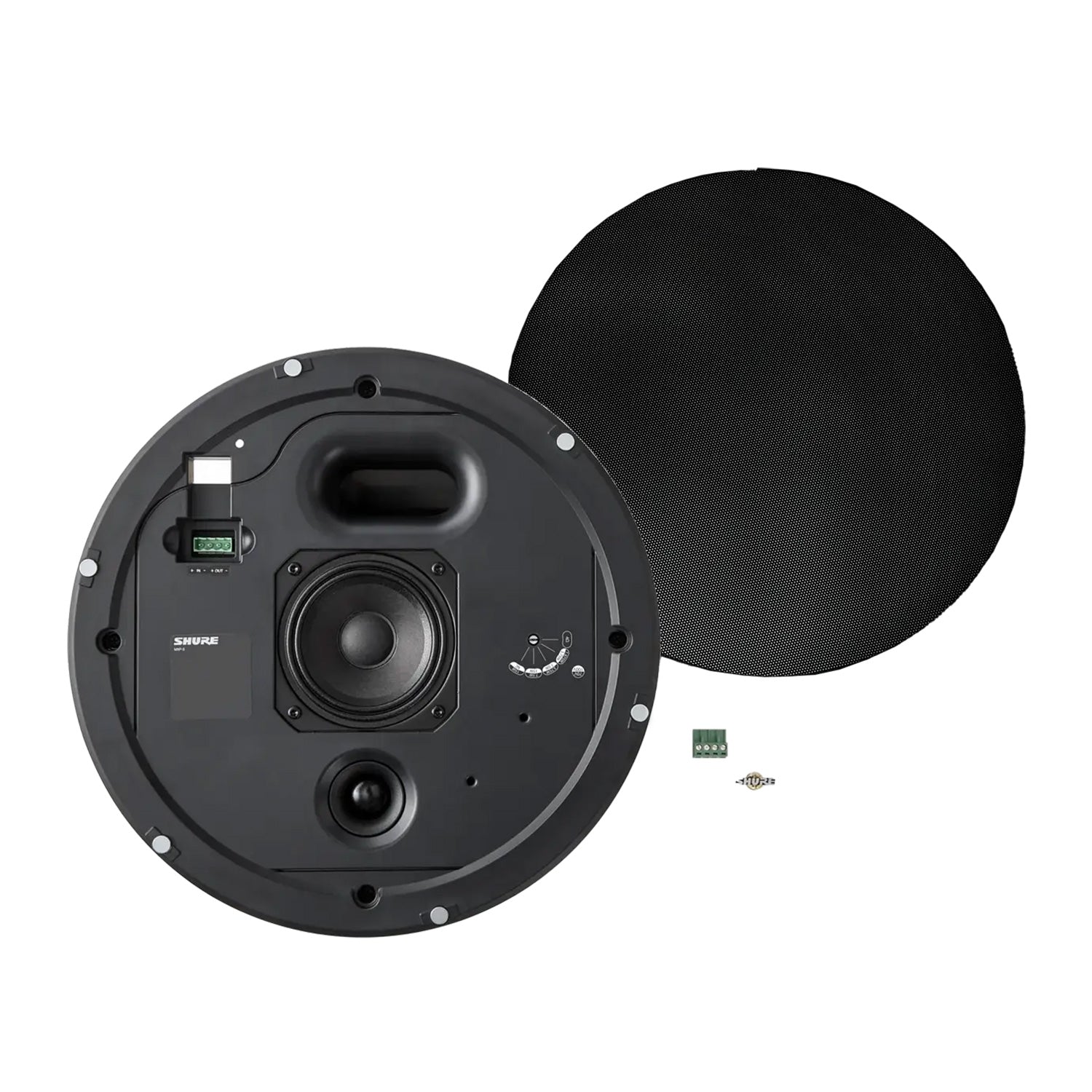 Shure MXP-5B-NCB-V - Ceiling-Mount Passive Loudspeaker (Black with New Construction Bracket)