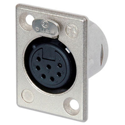 Neutrik NC7FP-1 Receptacle P Series - 7 Pin Female - Solder Cups - Nickel/Silver