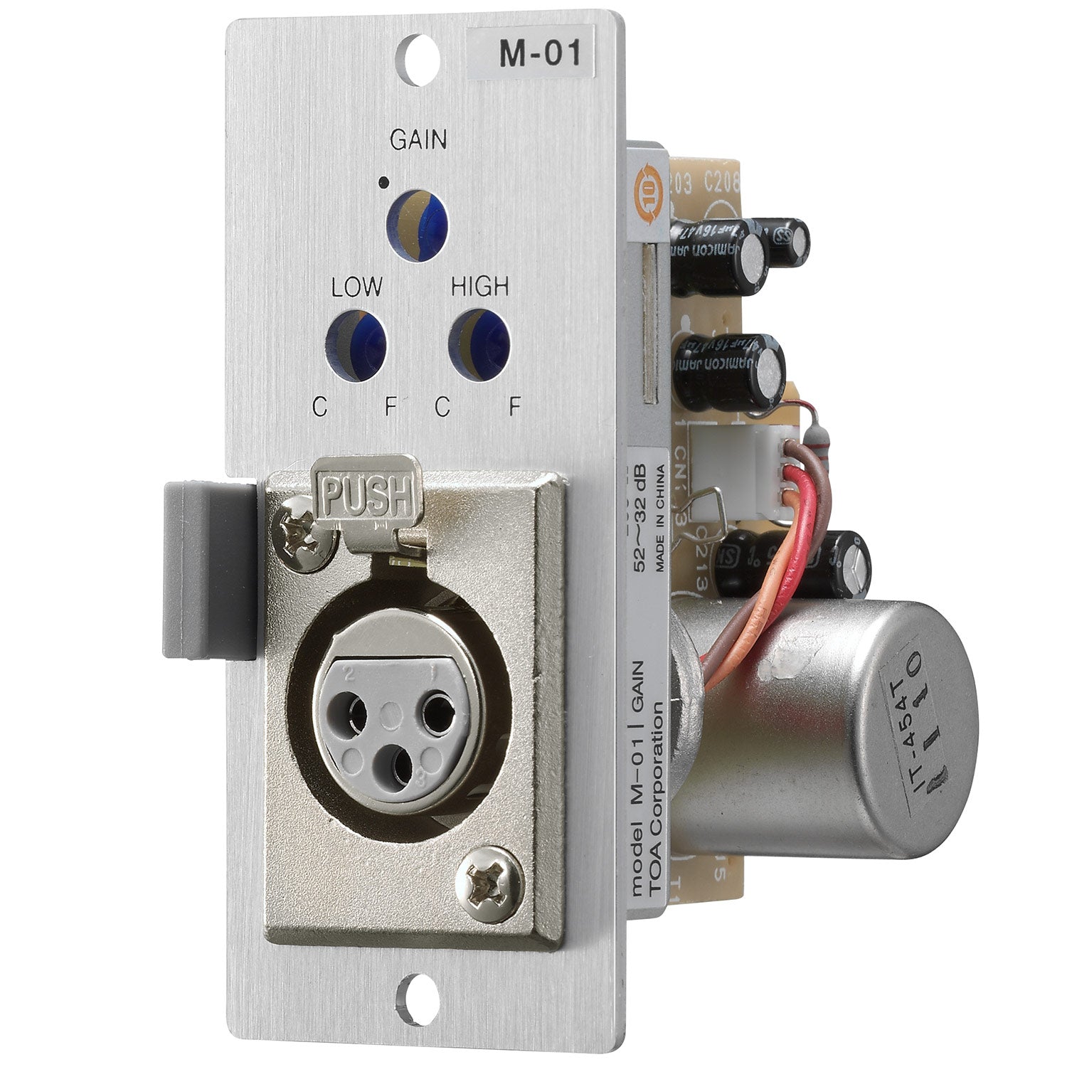 TOA M-01F Balanced Microphone Input Module 200 ohm Lo/Hi-Cut Filters Female XLR