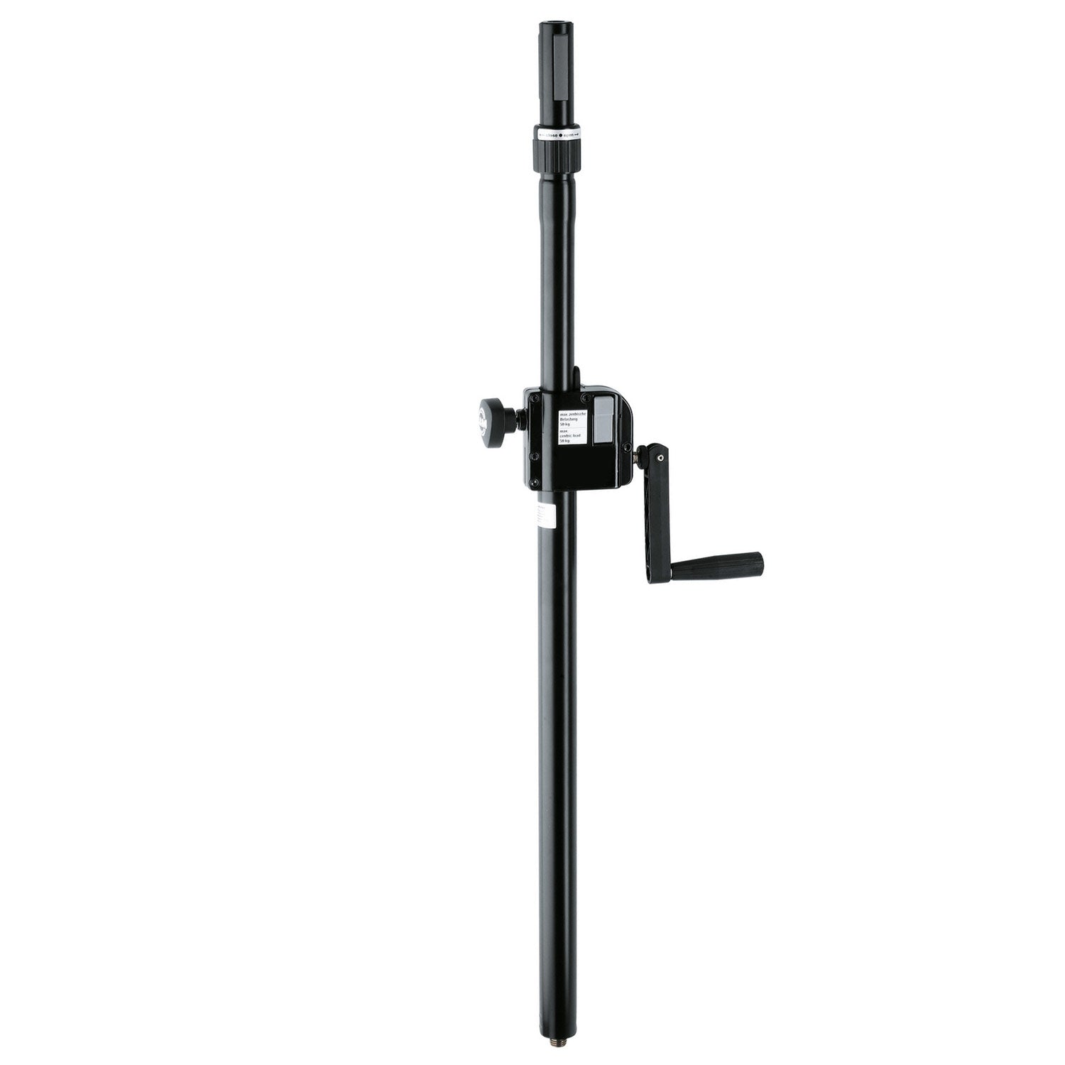 K + M 21340 Speaker Distance Rod with Hand Crank and Ring Lock (Black)