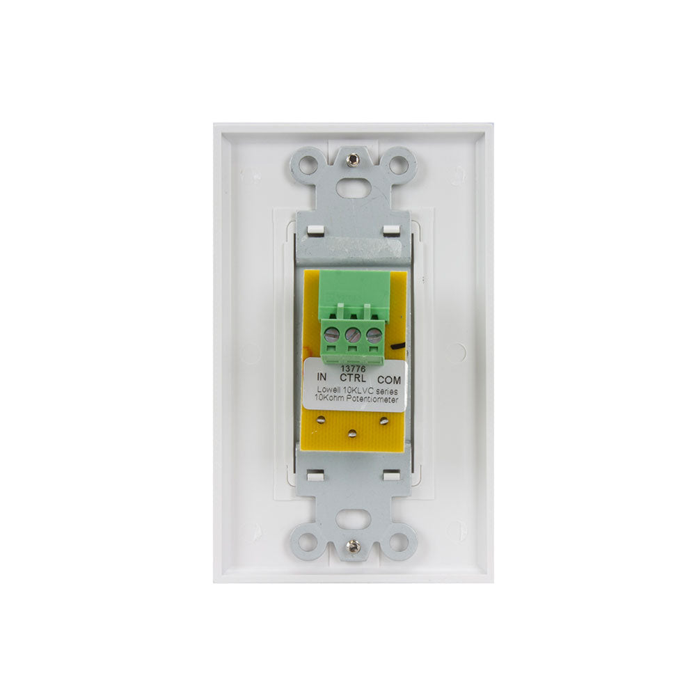 Lowell 10KLVC-DW - Single-Gang Decora 10k ohm Potentiometer (White)