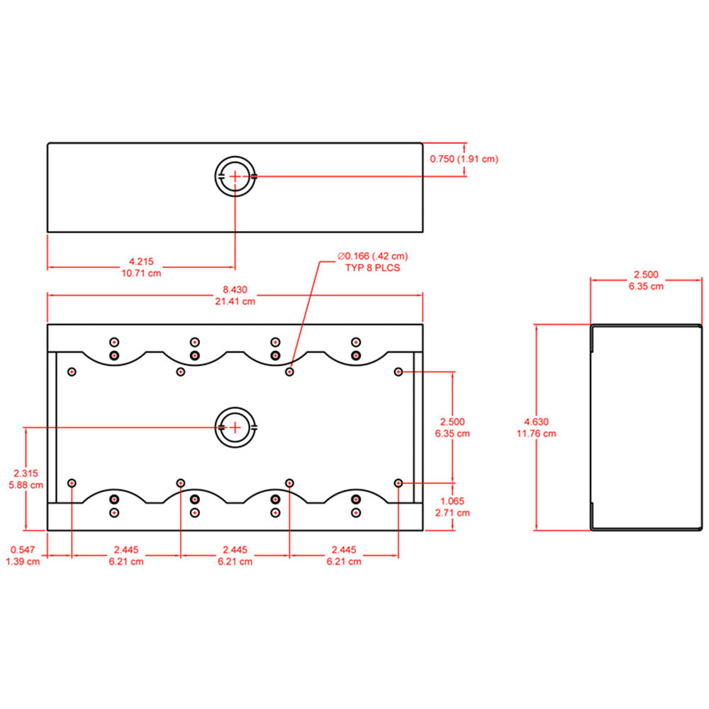 RDL-SMB-4B Surface Mount Box for 4 Decora Panel Units (Black)