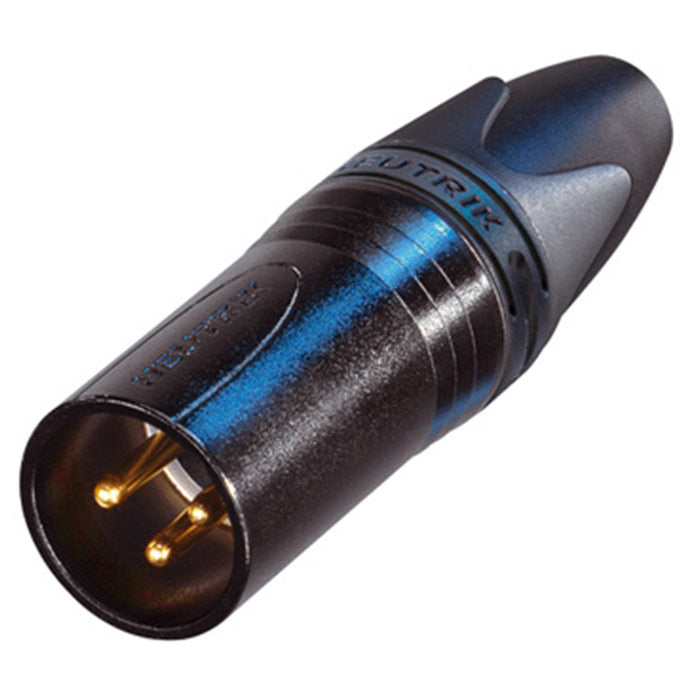 Neutrik NC3MXX-B 3-Pin Male XLR Connector Black/Gold