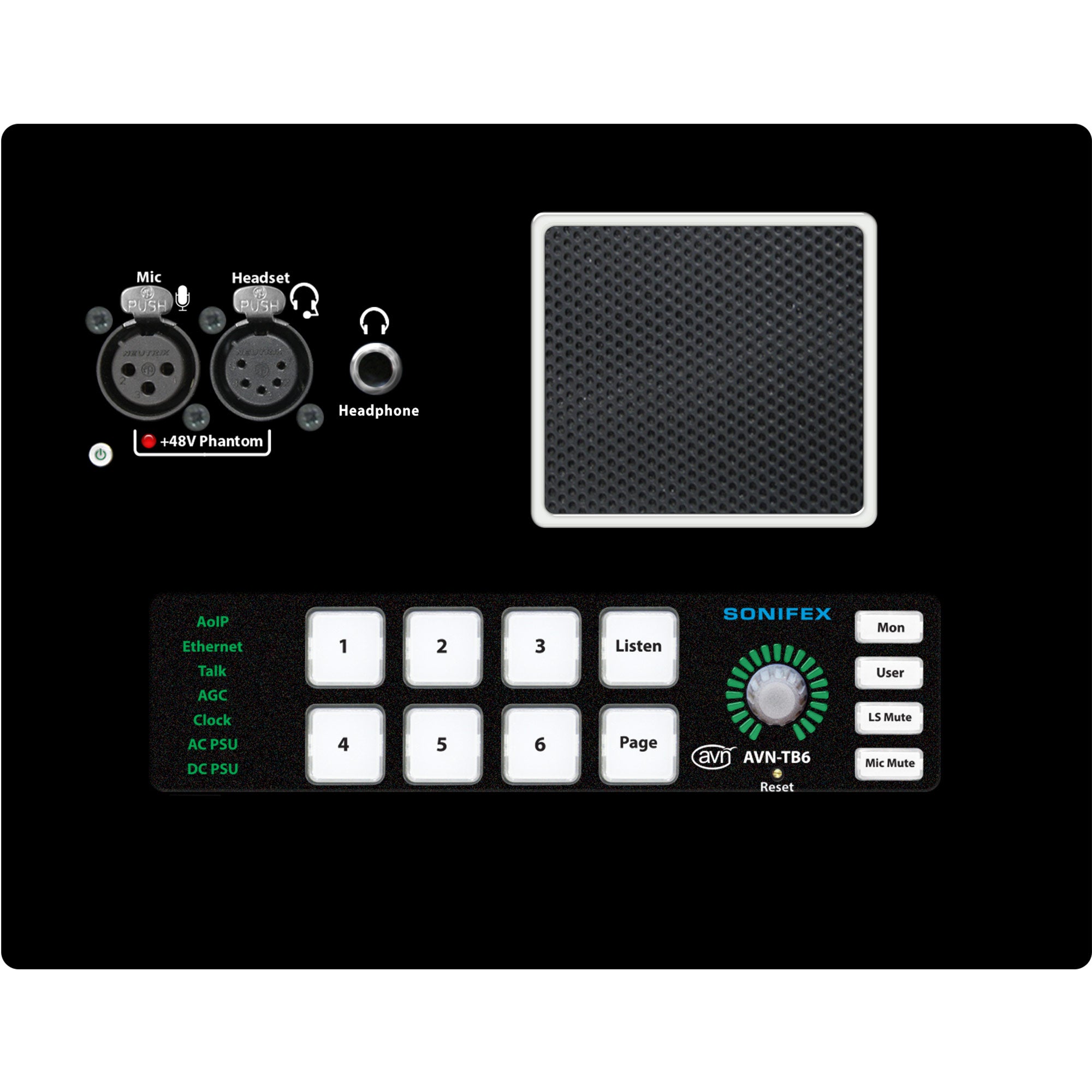 Sonifex AVN-TB6D 6 Button Talkback Intercom (Desktop Version)