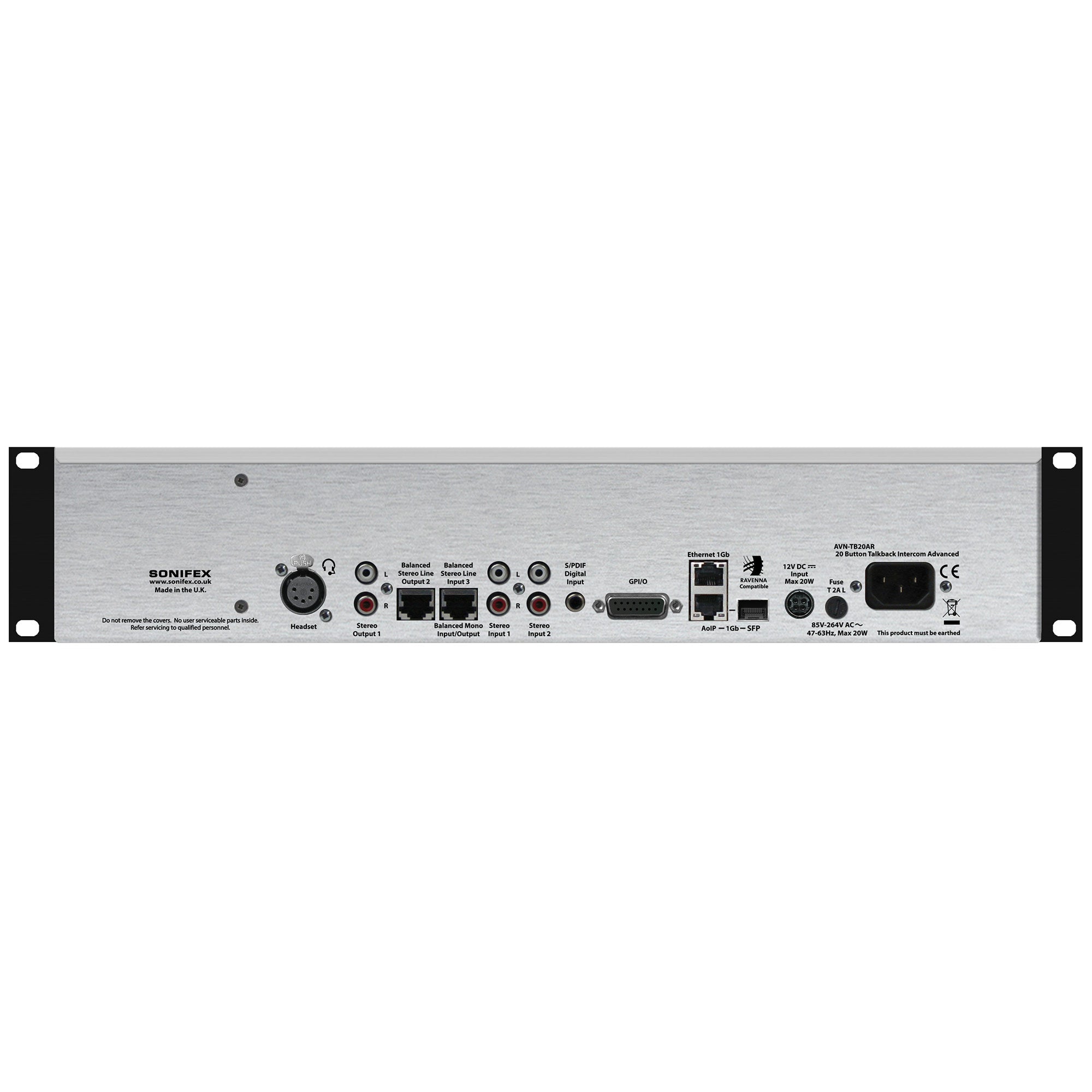 Sonifex AVN-TB20AR 20 Button Advanced Talkback Intercom, AoIP Portal