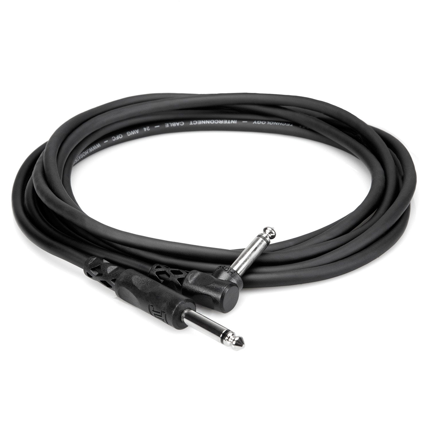 Hosa CPP-110R 1/4 in TS to Right-angle 1/4 in TS Unbalanced Interconnect, 10 feet