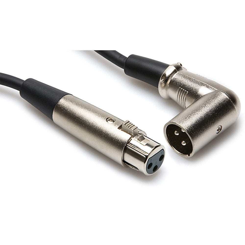 Hosa XRR-125 Balanced Interconnect, XLR3F to Right-angle XLR3M, 25 feet