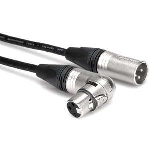 Hosa MXX-015RS Camcorder Microphone Cable, Neutrik Right-angle XLR3F to XLR3M, 15 feet