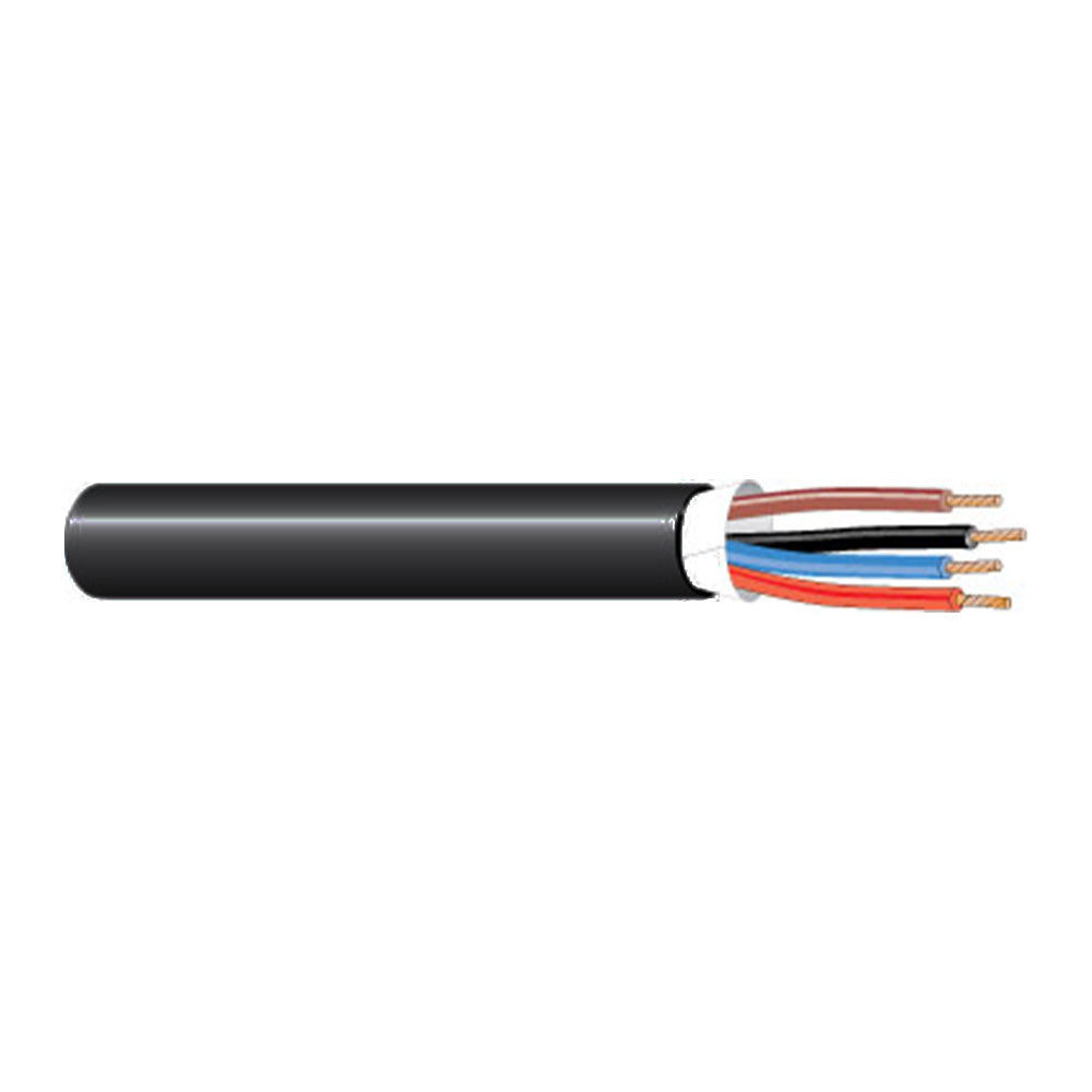 West Penn AQ244 AquaSeal 18-Gauge 4-Conductor Speaker Cable (Black/1000 Foot Spool)