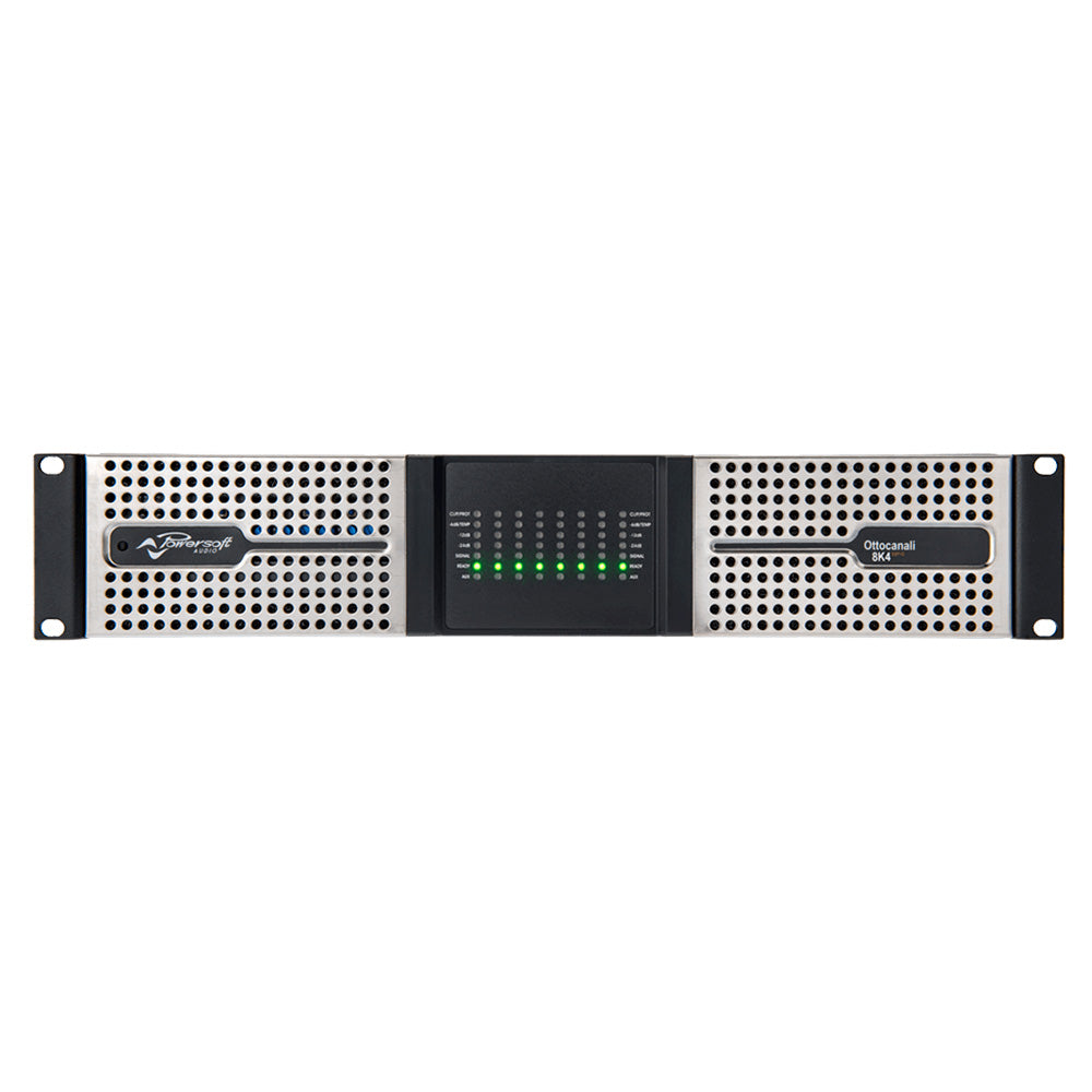 Powersoft Ottocanali 8K4 DSP+D - 8-Channel Install Power Amplifier with DSP and Dante