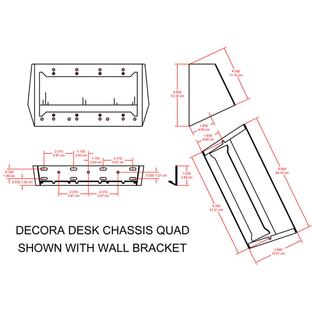 RDL DC-4W Desktop or Wall Mounted Chassis for Decora Remote Controls and Panels