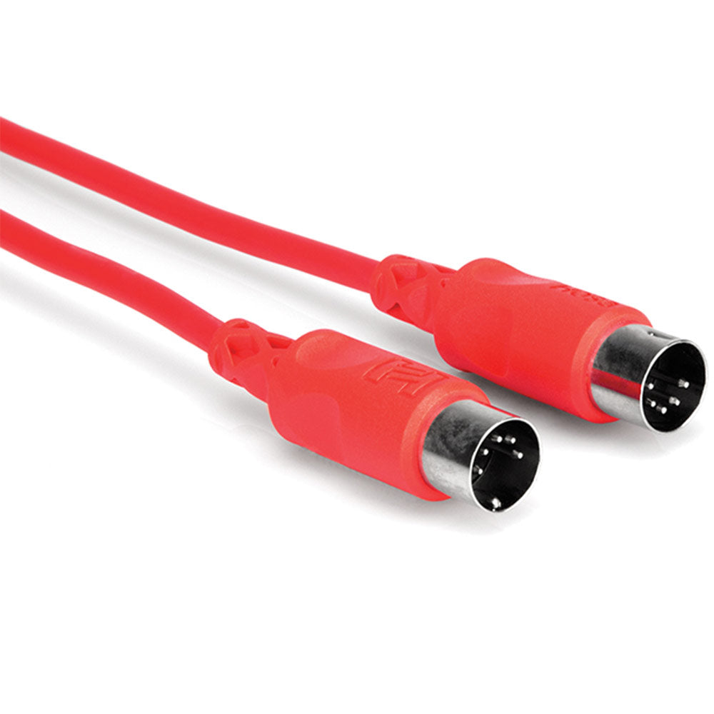 Hosa MID-310RD 5-pin DIN to Same Red MIDI Cable, 10 feet