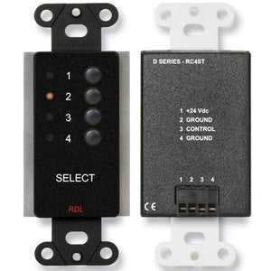 RDL DB-RC4ST 4-Channel Remote Source Selector for ST-SX4 (Black) - Custom Engraving Option