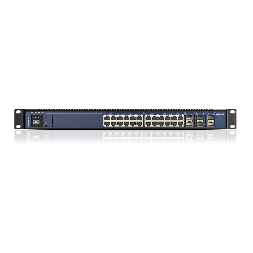 Luminex GigaCore 30i - 10GB Network Switch for AV Systems (24x1G / 6x10G SFP+ / Spare PSU)