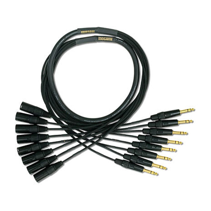 Mogami Gold 8 TRS 1/4" to Male XLR 8-Channel Snake with Gold Contacts + 2932 Cable - 20 feet