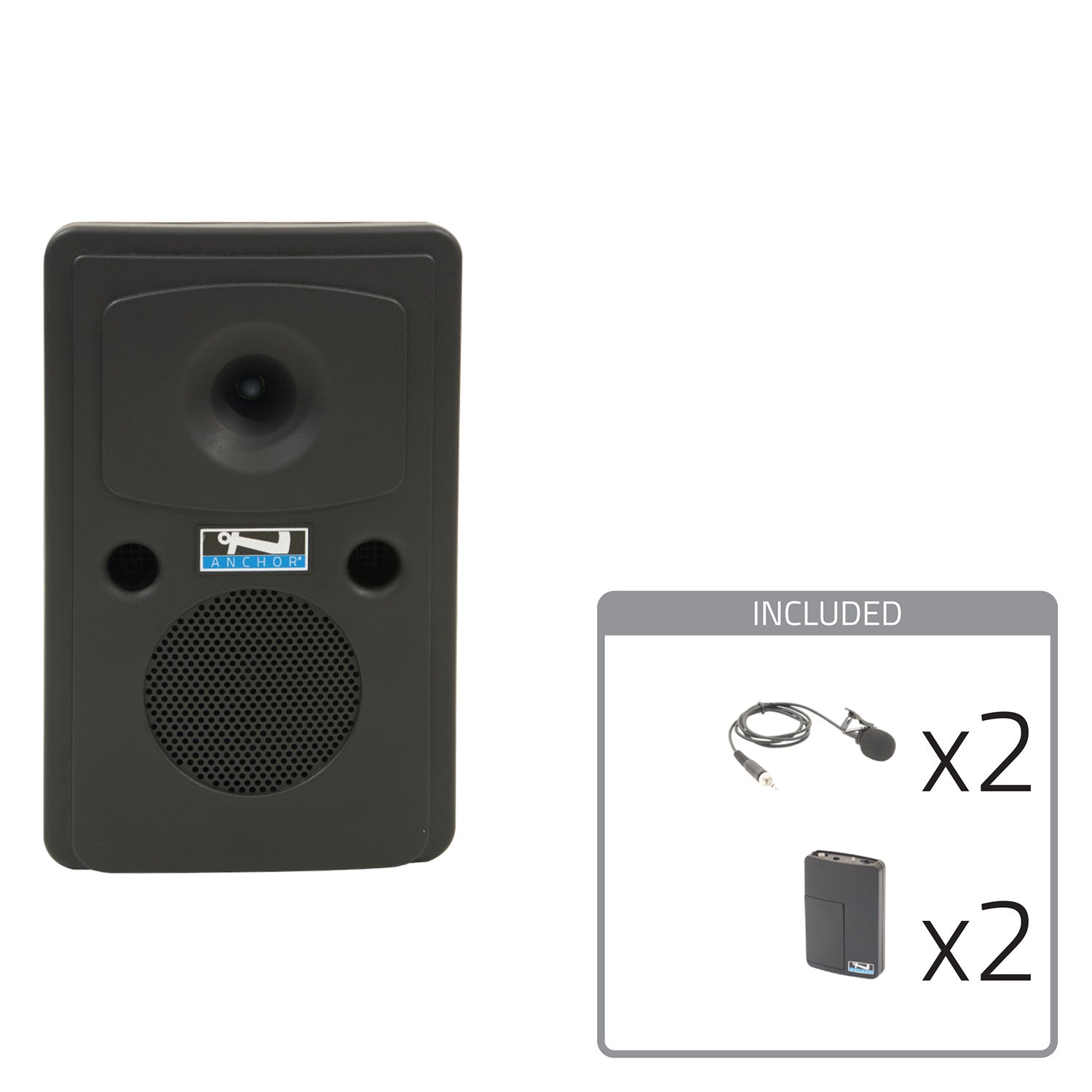 Anchor Audio Go Getter 2 System X2 - Portable PA Package with 2x Wireless Lapel Microphones