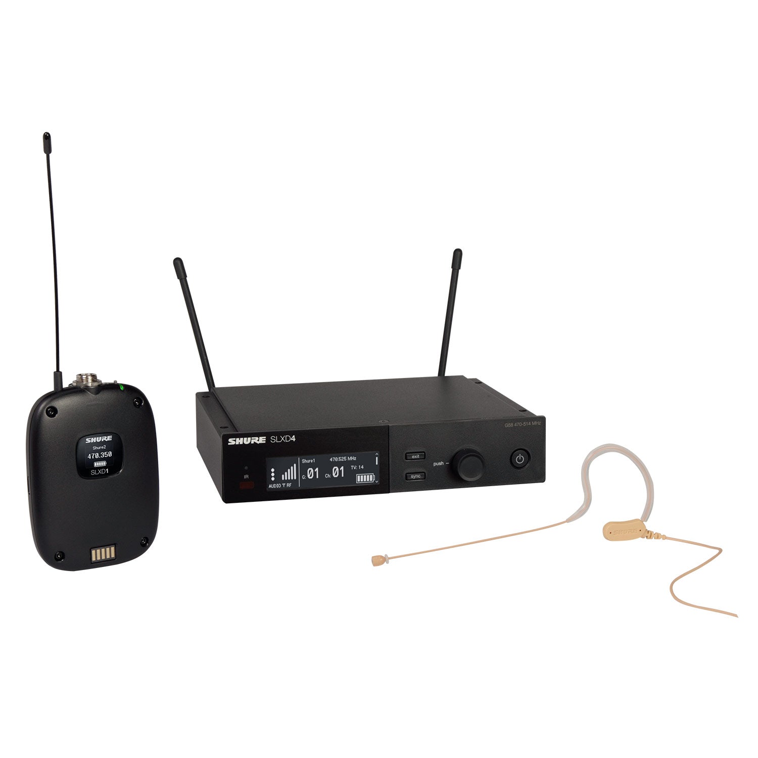 Shure SLXD14/153T Earset Wireless System with MX153T (J52 Band / 558-616 MHz)