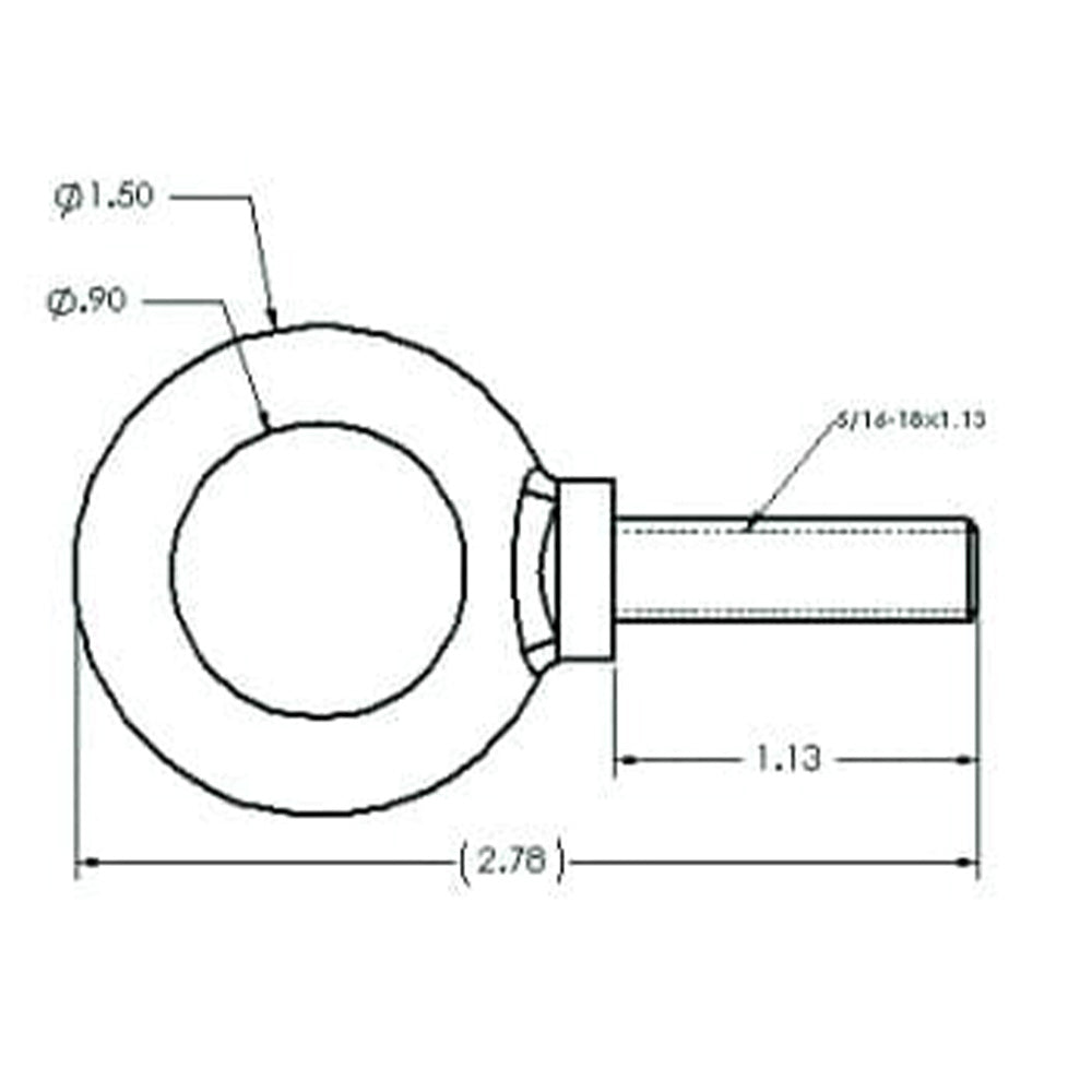 Adaptive Technologies EB-315 - Drop Forged Speaker Rigging Eyebolt (5/16-18 Threaded / Black)