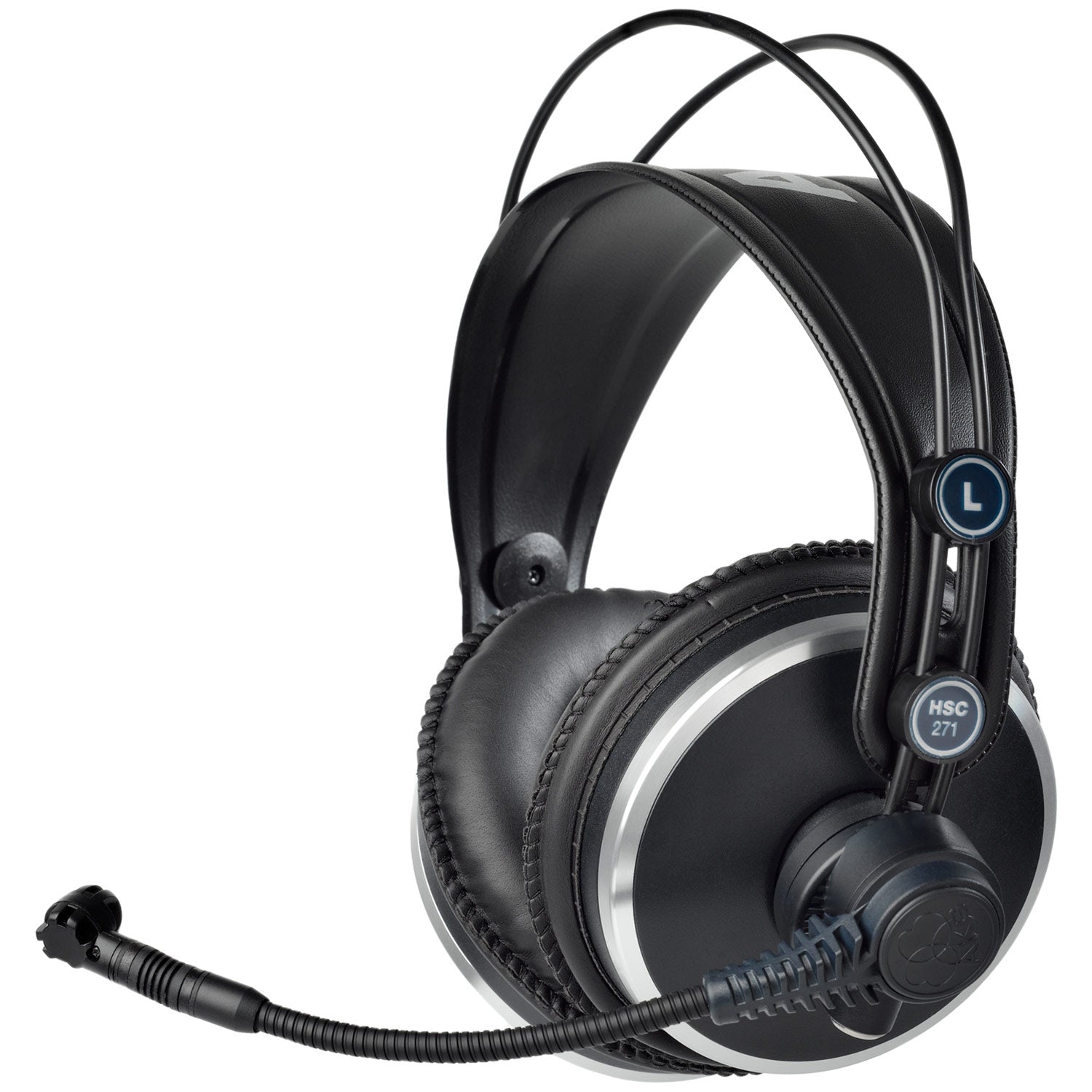 AKG HSC271 Professional Around-Ear Broadcast Headset with Condenser Microphone with XLR and 1/4" Cable