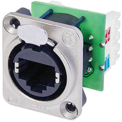 Neutrik NE8FDV-Y110 Ethercon D Series Panel Mount Receptacle - 110 Punchdown - Nickel - with Screws