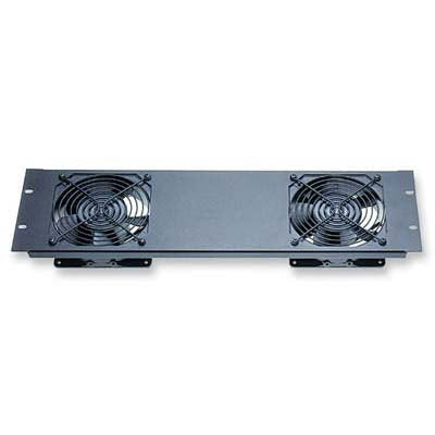 Middle Atlantic QFP-2 - Three Space Quiet Fan Panel with 2 Fans - Black