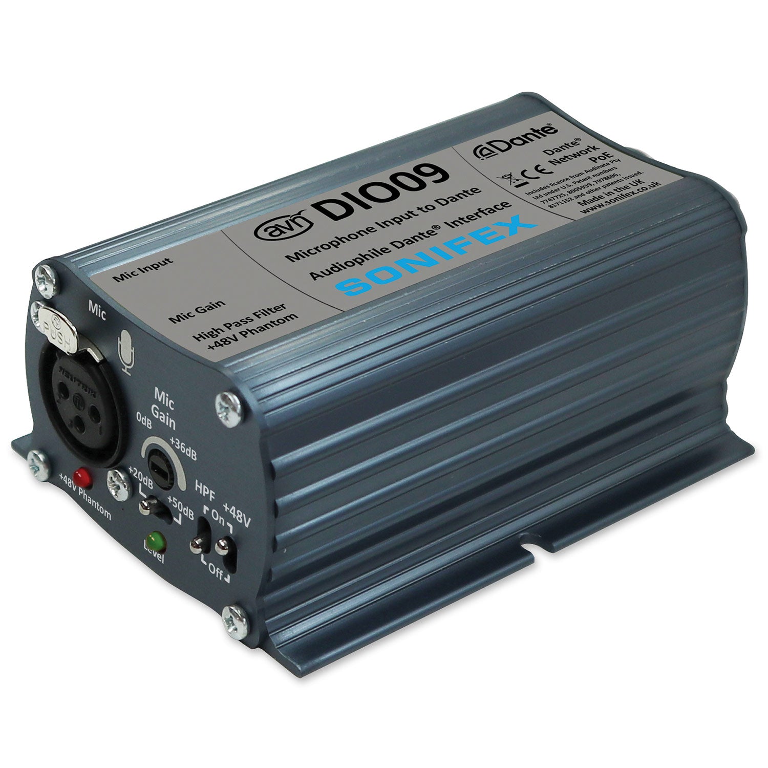 Sonifex AVN-DIO09 Microphone Input to Dante