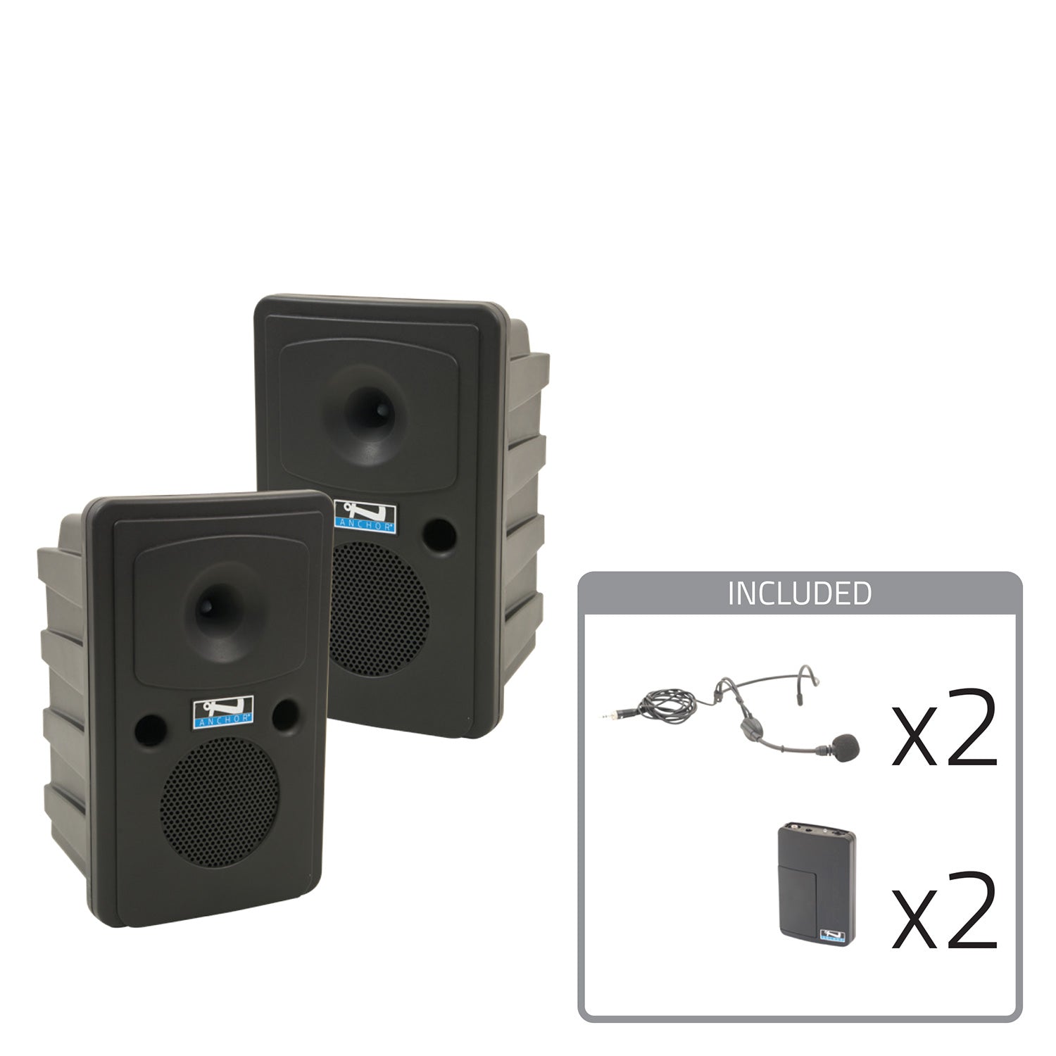 Anchor Audio Go Getter 2 COMP2 - Portable PA Package with 2x Wireless Headset Microphones