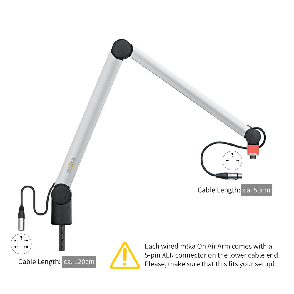Yellowtec YT3205-XLR - m!ka On-Air Microphone Arm M (Aluminum / XLR Ends)