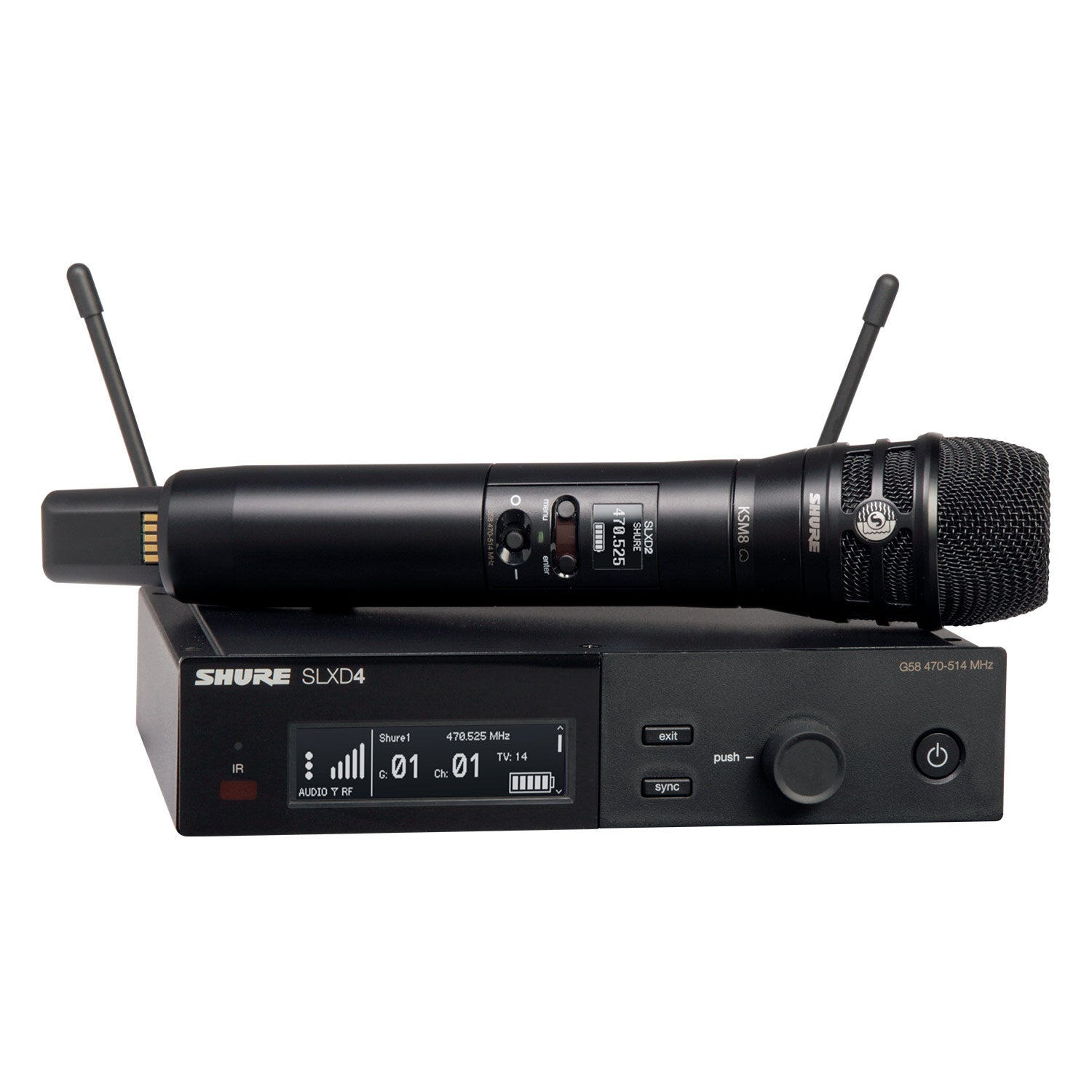 Shure SLXD24/K8B Handheld Wireless System with KSM8/B (G58 Band / 470-514 MHz)
