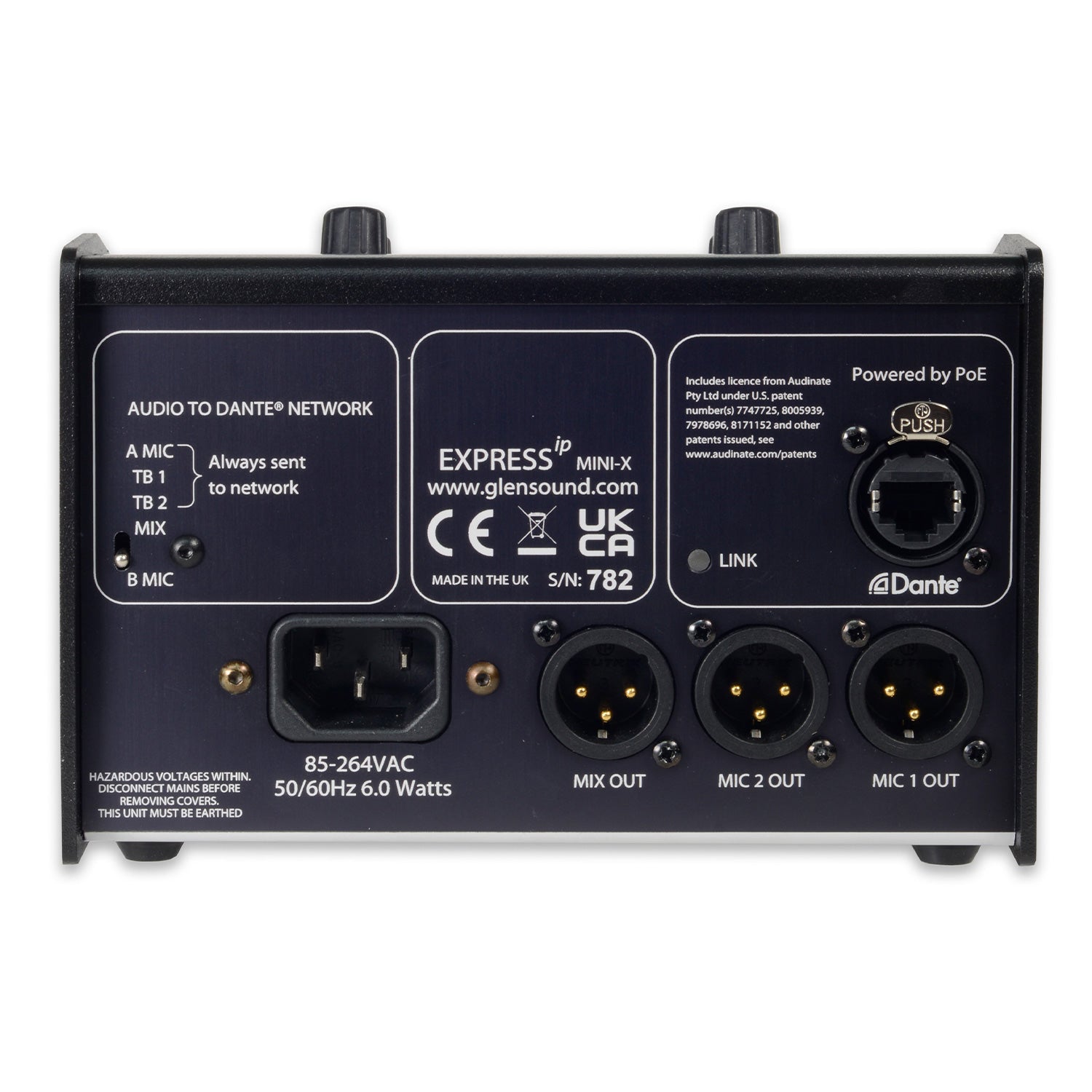 Glensound Express IP Mini X - Compact 2-User Dante / AES67 Commentary Unit