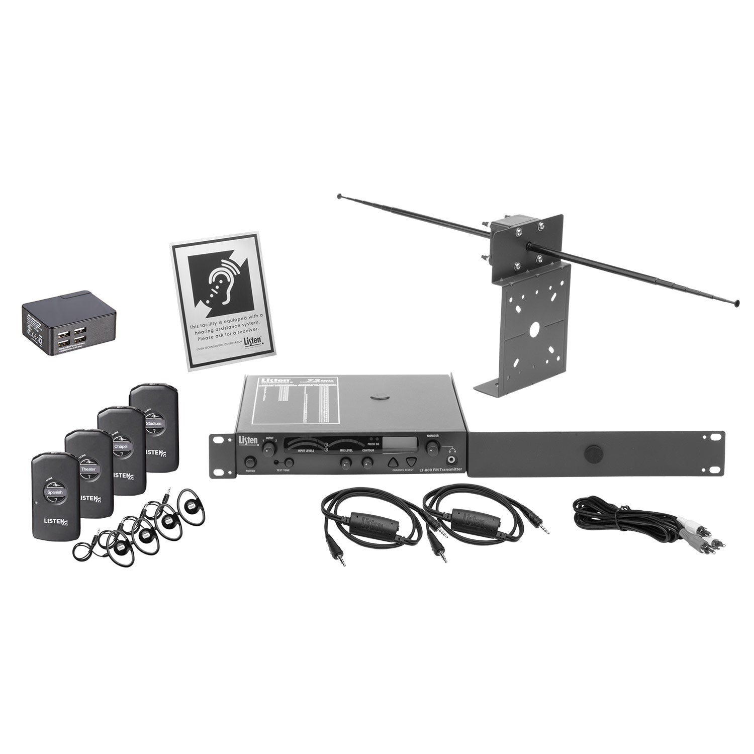 Listen Technologies LS-54-072 - Listen iDSP Prime Level II Stationary RF System (72 MHz)