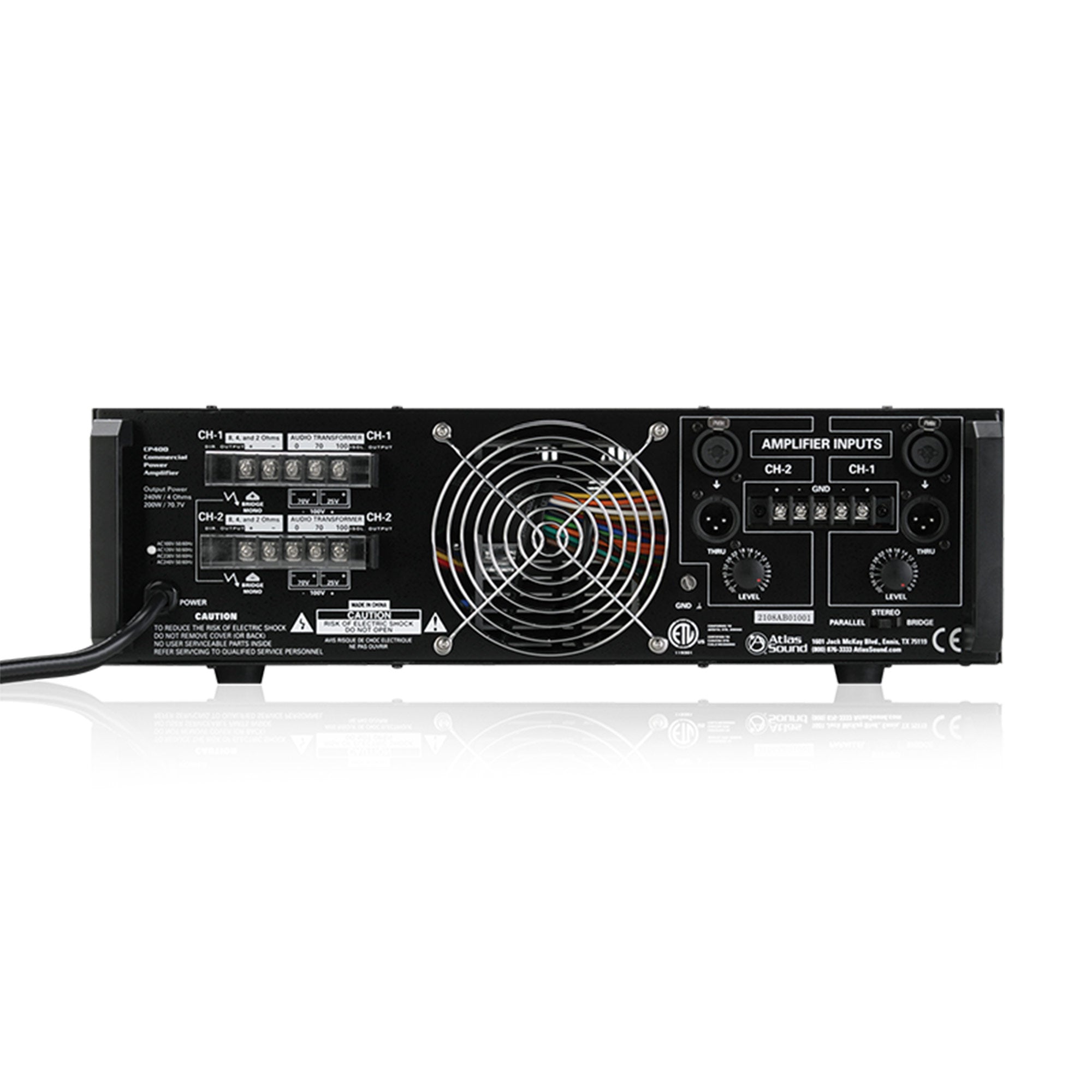 Atlas IED CP400 - 2-Channel 400-Watt Multi-Load Commercial Power Amplifier
