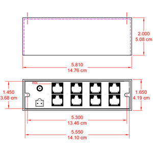 RDL RU-TP4PW Power Inserter - Twisted Pair - four sets of outputs - signal loop-through