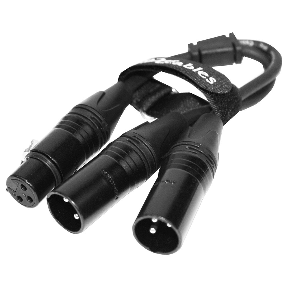ProX XC-YXF 6 In. Balanced XLR-F to Dual XLR-M High Performance Audio Y Cable