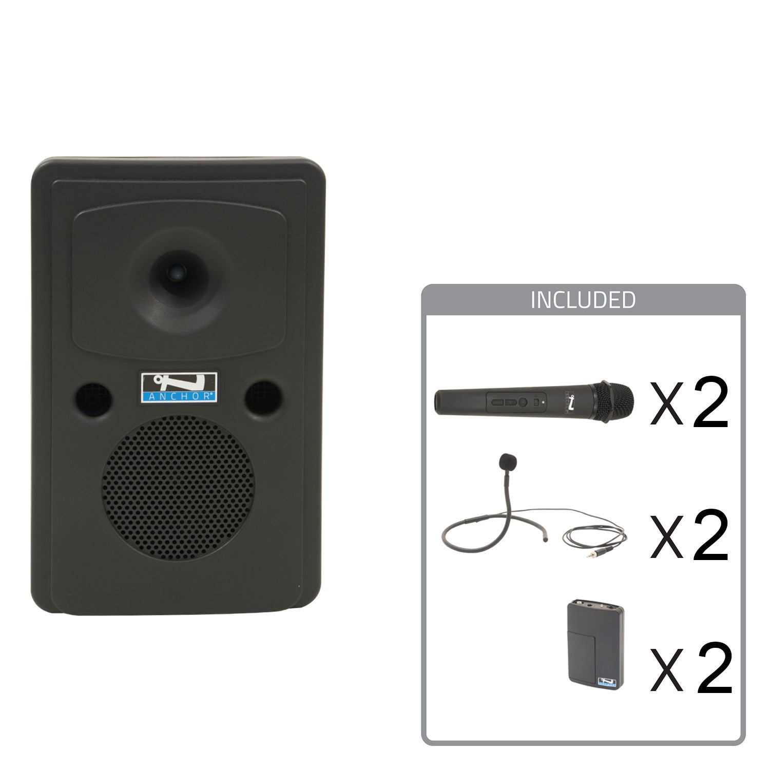 Anchor Audio Go Getter 2 System 4 - Portable PA Package with 2x Wireless Handheld / 2x Collar Mics