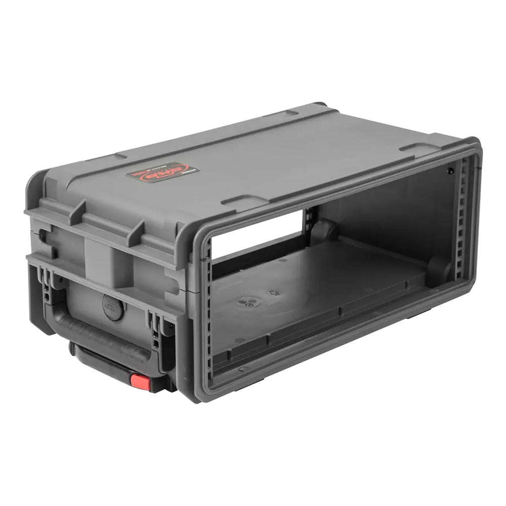 SKB 3i-4U11G-W - 4-Space Molded Rack Case with Wheels (Gray / ATA Overhead Bin Sized)