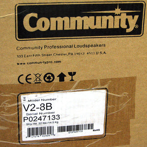 Community V2-8B Two-Way Full-Range Compact Loudspeaker System - Black