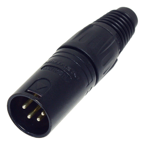 Neutrik NC4MX-B 4-Pin Male XLR Connector Black/Gold