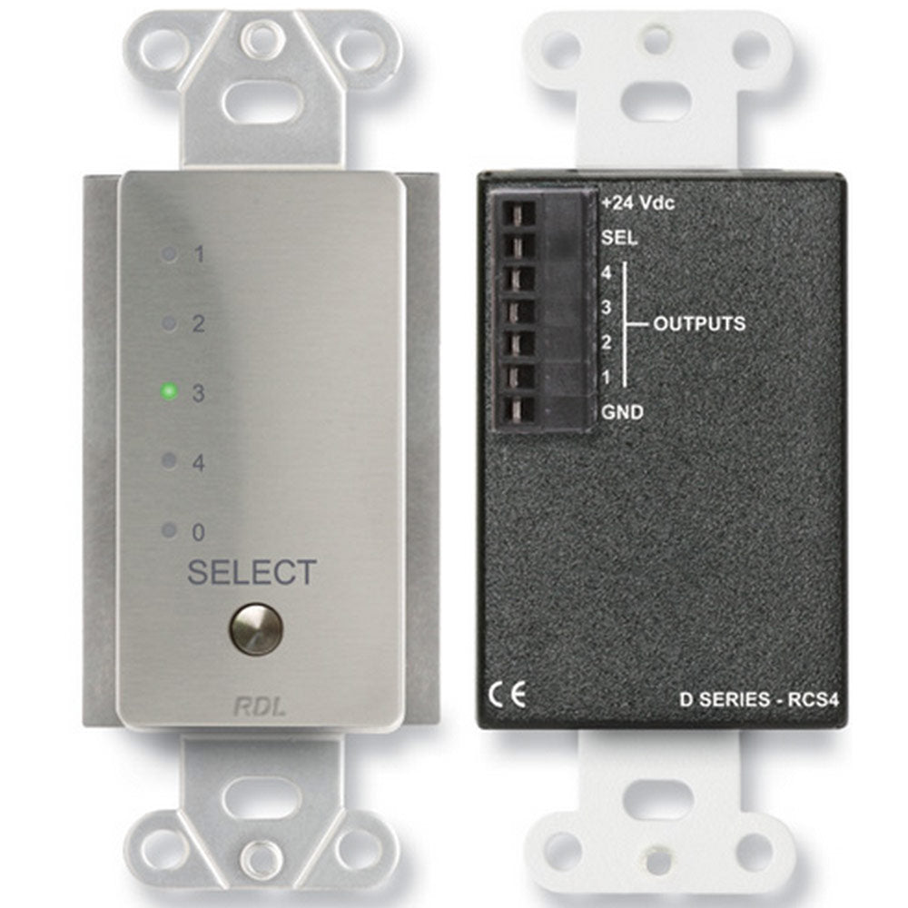 RDL DS-RCS4 4-Channel Remote Source Selector for RU-SX4A (Stainless)