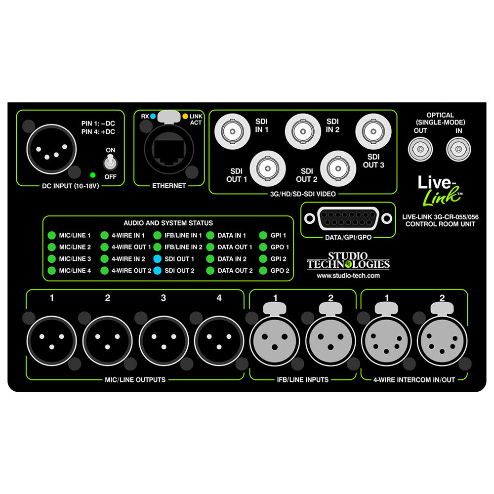 Studio Technologies LL-3G-CR-056 - Live-Link Sr. Control Room Rack-Ready Fiber Transport Interface