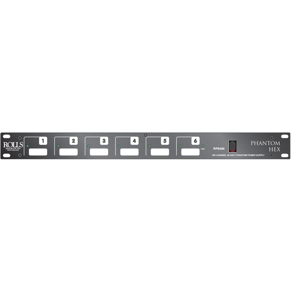 Rolls RPB486 Phantom Hex 6-Channel Phantom Power - with XLR Inputs and Output