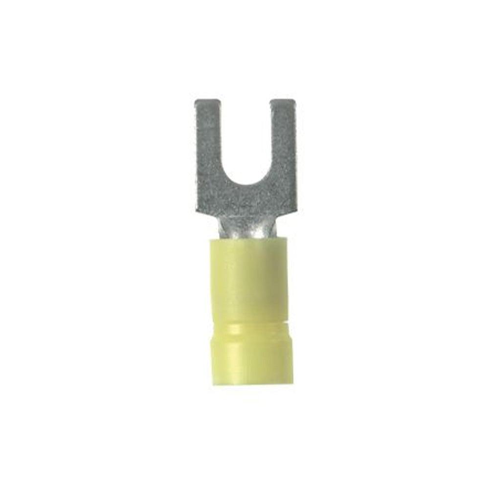 Panduit PV10-6F-L - Pan-Term Fork Terminal (Yellow Vinyl / 100 Pack)