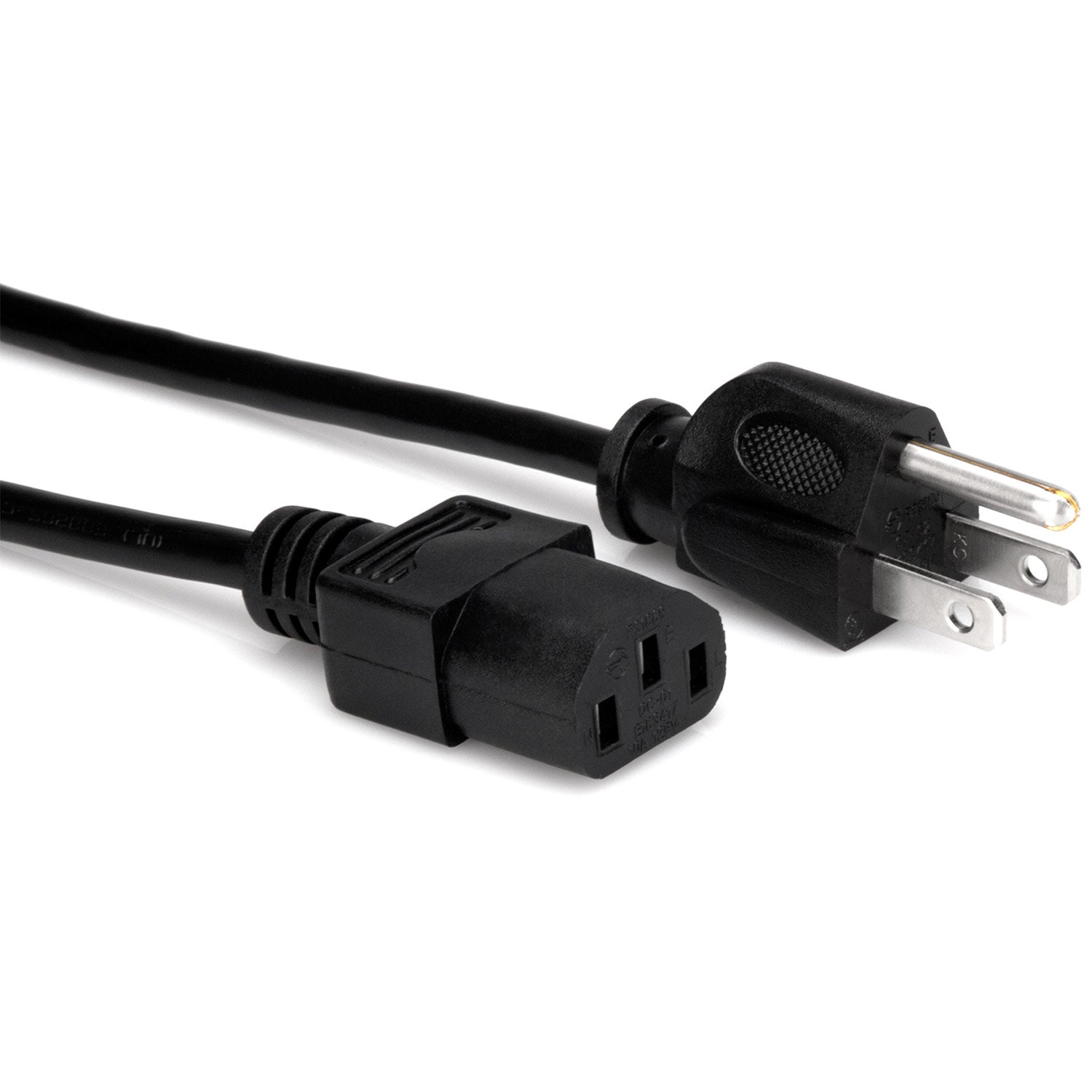 Hosa PWC-140.5 Power Cord, IEC C13 to NEMA 5-15P, 6 inches