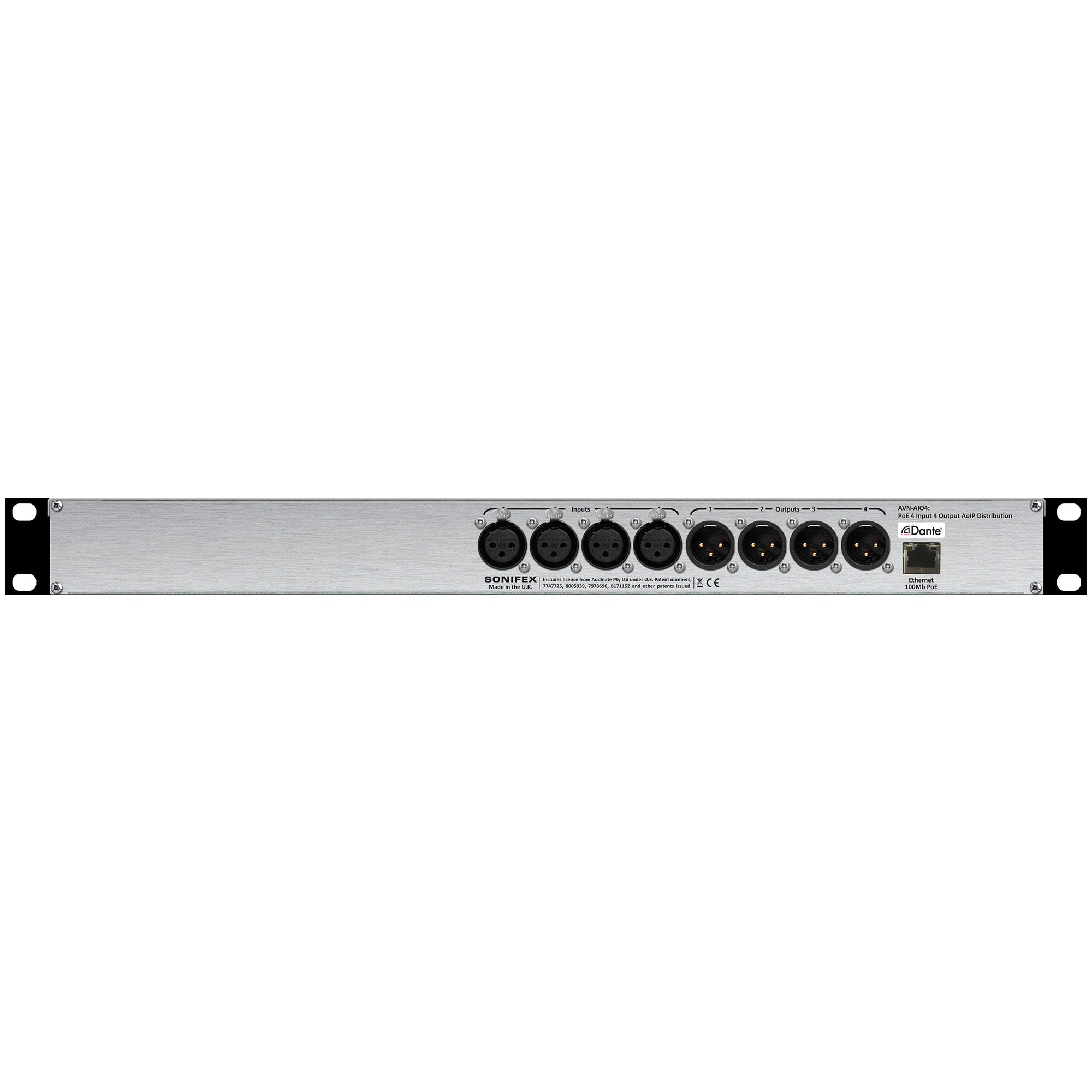Sonifex AVN-AIO4 - 4-Input 4-Output Dante Interface with PoE