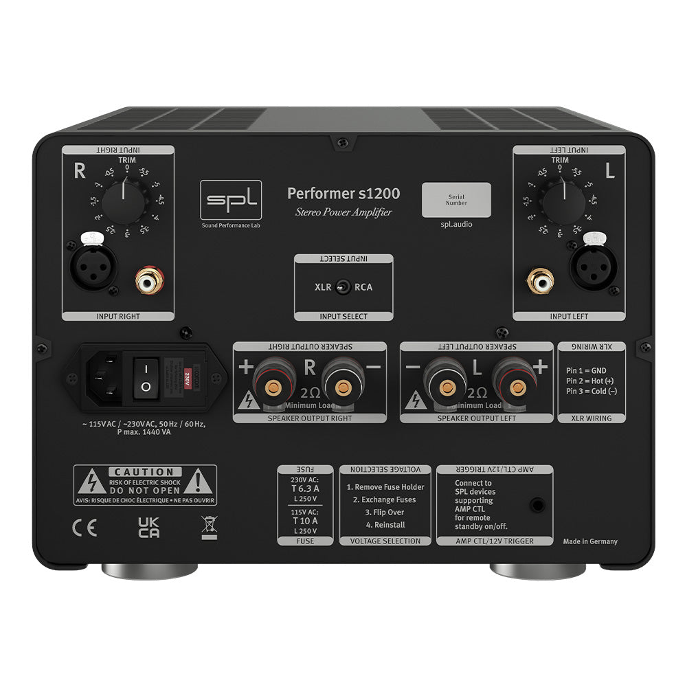 SPL Performer S1200 - Stereo High Fidelity Power Amplifier (Black)