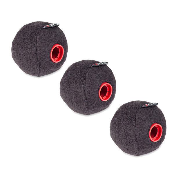 Rycote 74537 Baseball 19/20Mm Felt-Covered Boompole Microphone Windscreens (3 Pack)