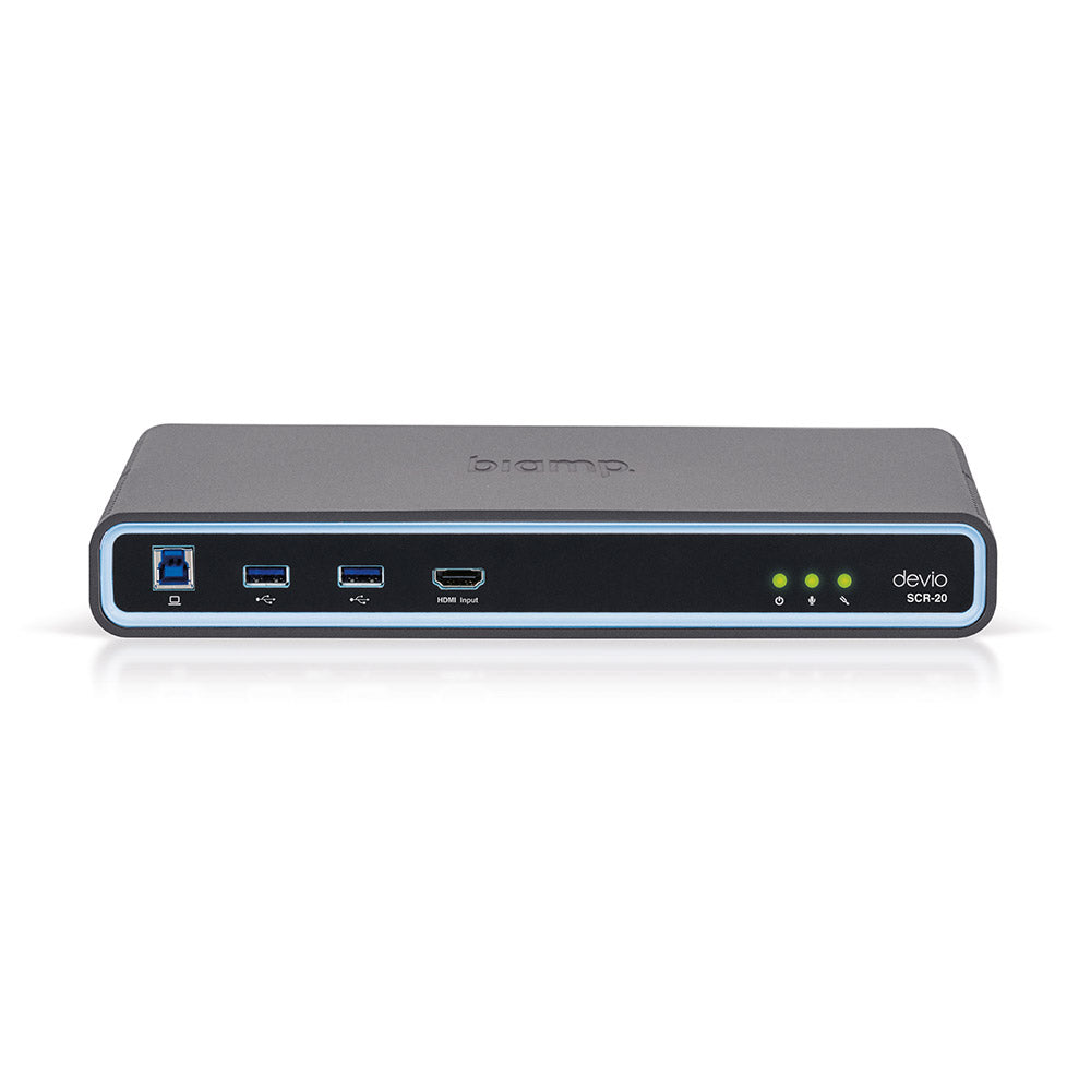 Biamp Devio Conference / Huddle Room Solution with SCR-20 Hub and TCM-XEX Black Ceiling Microphone