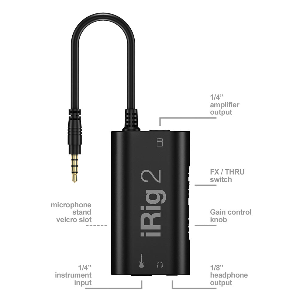 IK Multimedia iRig 2 Guitar Interface for iOS/Samsung Devices