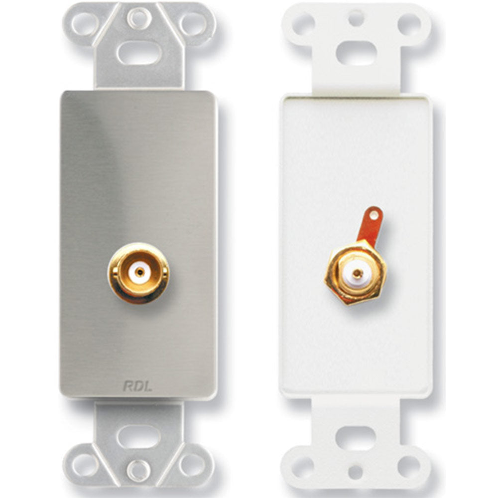 RDL DS-BNC BNC Jack on D Plate - Solder type - Stainless Steel